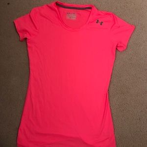 Hot pink Under Armor running shirt (size small)